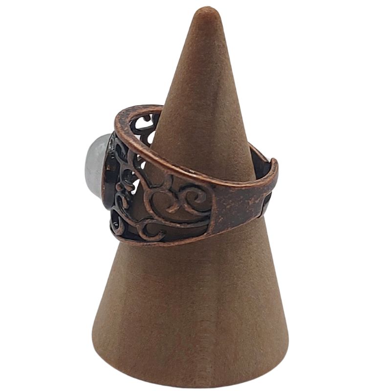 Anneaux Réglables Ronds en Cristal de Roche Naturel