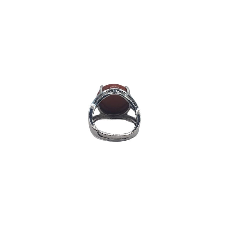 Bague Ajustable en Jaspe Rouge