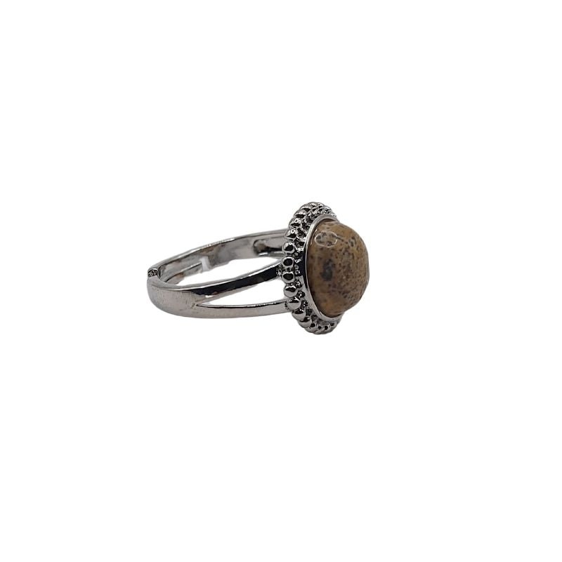 Bague Ronde Ajustable - Jaspe Damien