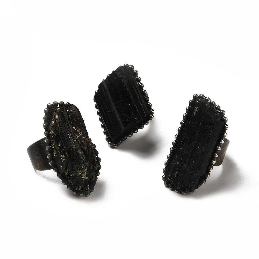 Bague Tourmaline Adaptable Argenté Antique et Stannum