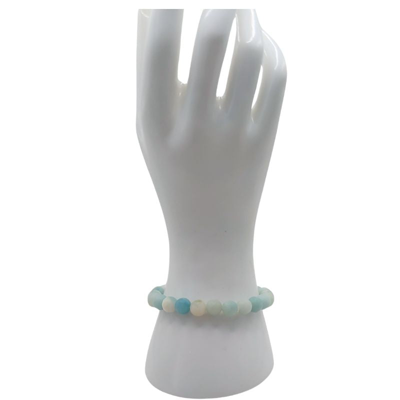 Bracelet Extensible en Pierres Naturelles - Amazonite Mate - Litho Natura