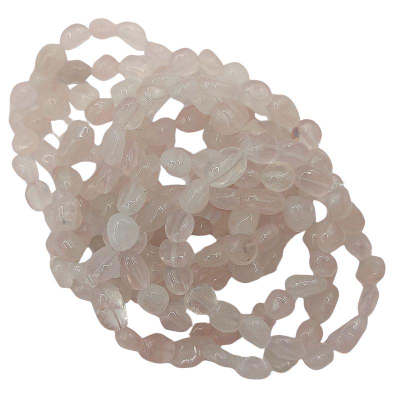 Bracelet en Quartz Rose Naturelle en pierres taillées pour Enfants - Litho Natura