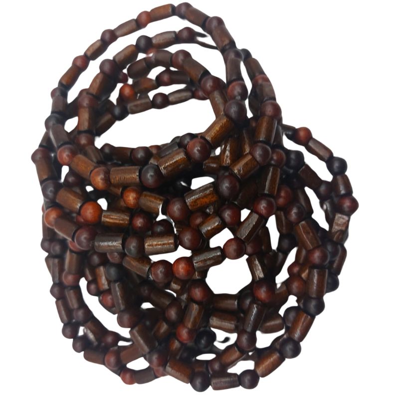 Bracelet Extensible en Bois de Santal - Brun Foncé - Litho Natura