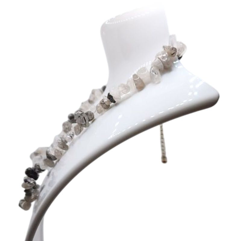 💎 Collier Chips en Quartz Réticulé – Élégance Naturelle & Énergie Pure