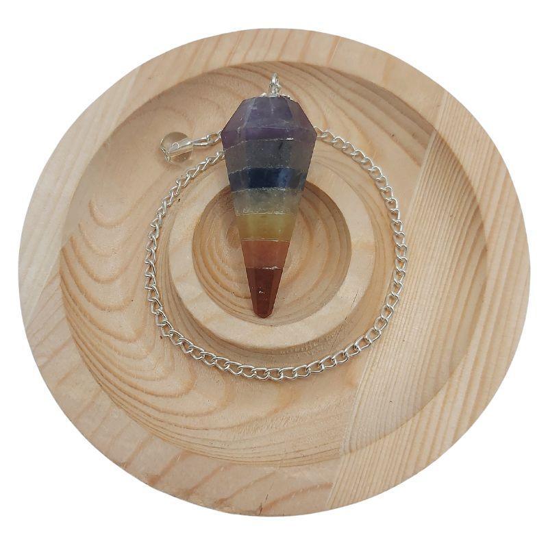 Pendule Facette au 7 pierres Chakras - Litho Natura