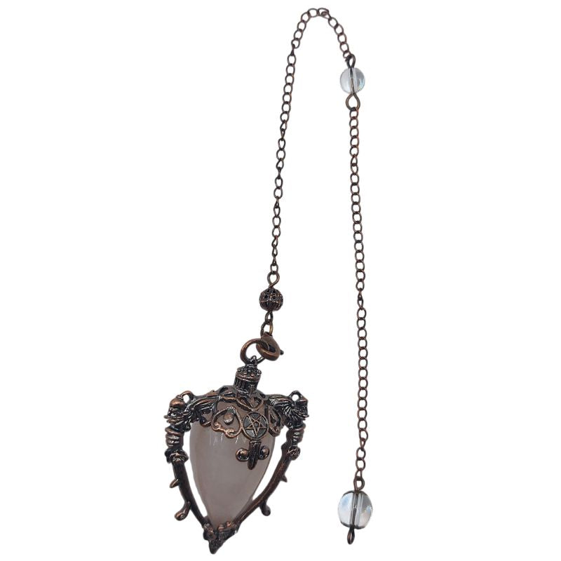 Pendule Spirituel en Quartz Rose - Style Médiéval - Litho Natura