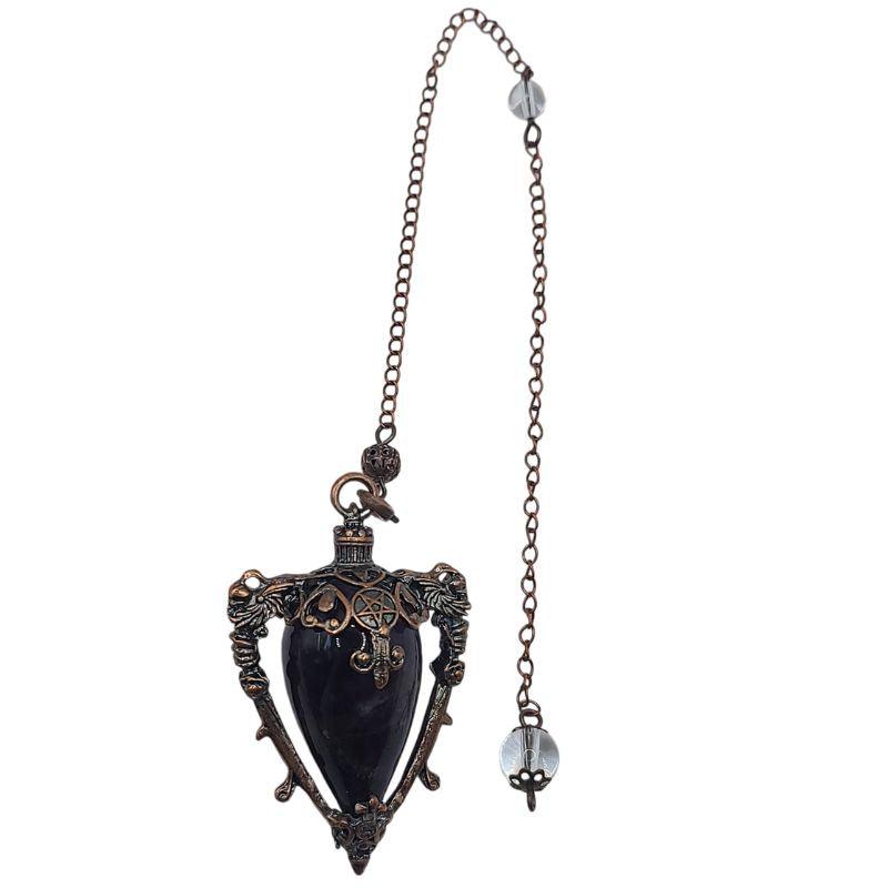 Pendule Spirituel en Obsidienne - Style Médiéval - Litho Natura