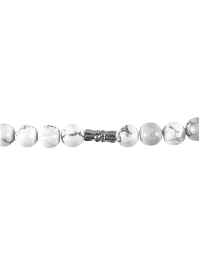 Collier court en Howlite - Pierre Naturelle de Qualité AA - Litho Natura