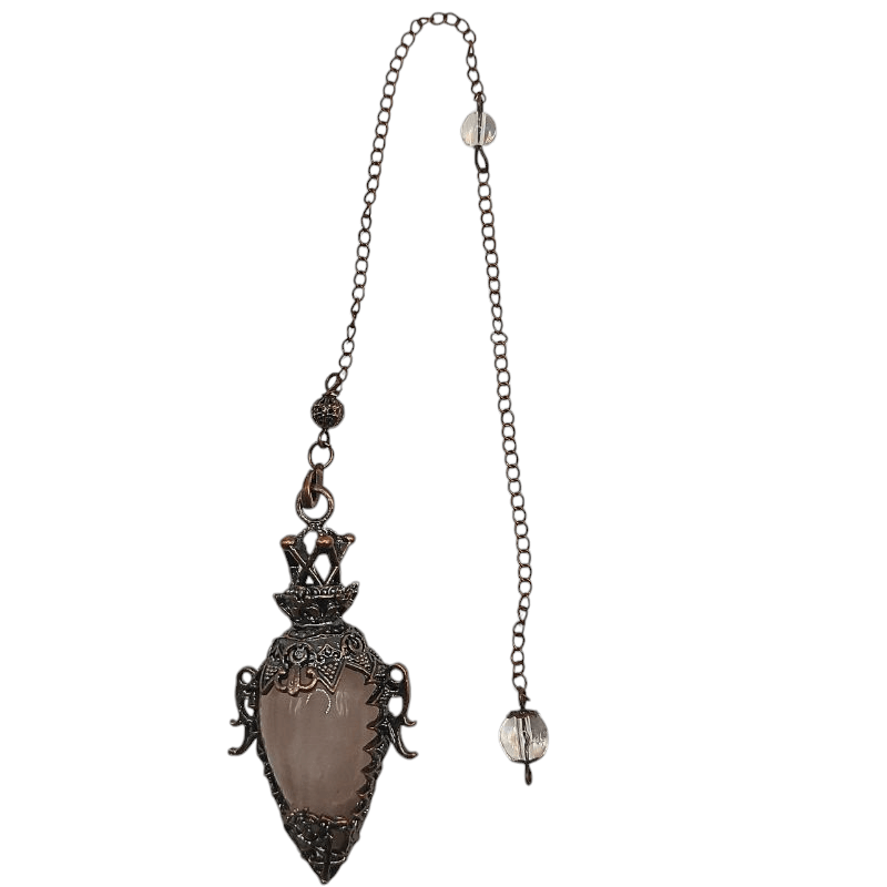 Pendule Spirituel en Quartz Rose - Style Médiéval - Litho Natura