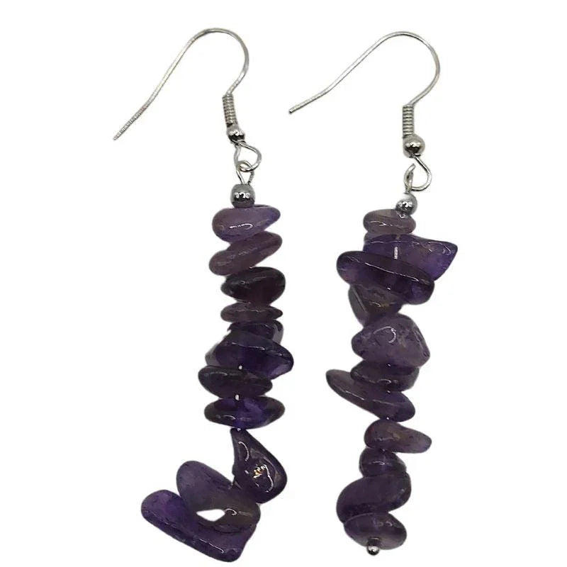Boucles d'oreilles en pierre naturelle - Améthyste - Litho Natura