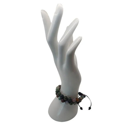 Shamballa Agate Indienne - Bracelet Double Rang Ajustable - Litho Natura