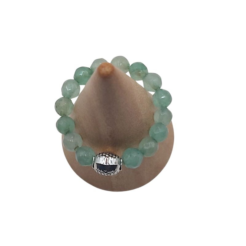 Anneau Extensible Mixte en Aventurine Verte Naturelle