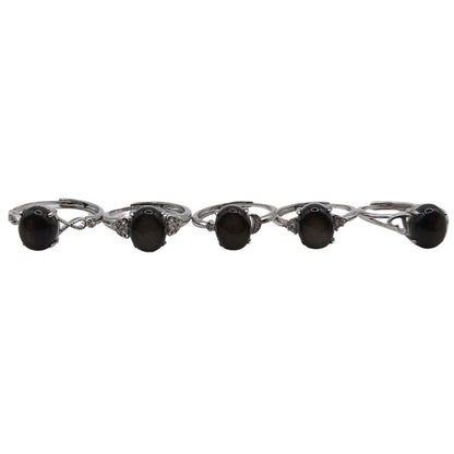 Bague Naren en Obsidienne Dorée