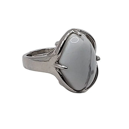 Bague Ovale Adjustable Howlite - Qualité A