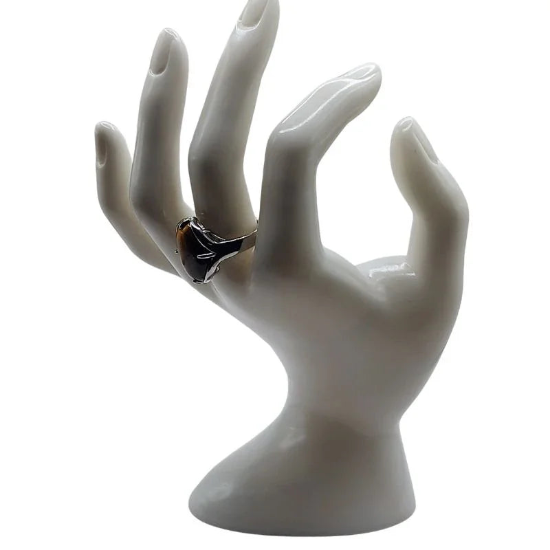 Bague Ovale Adjustable Œil de tigre - Qualité  A