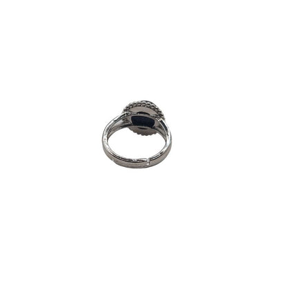Bague Ronde Ajustable - Dorée Bleu