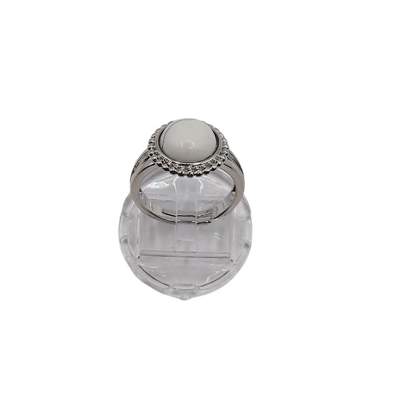 Bague Ronde Ajustable - Howlite