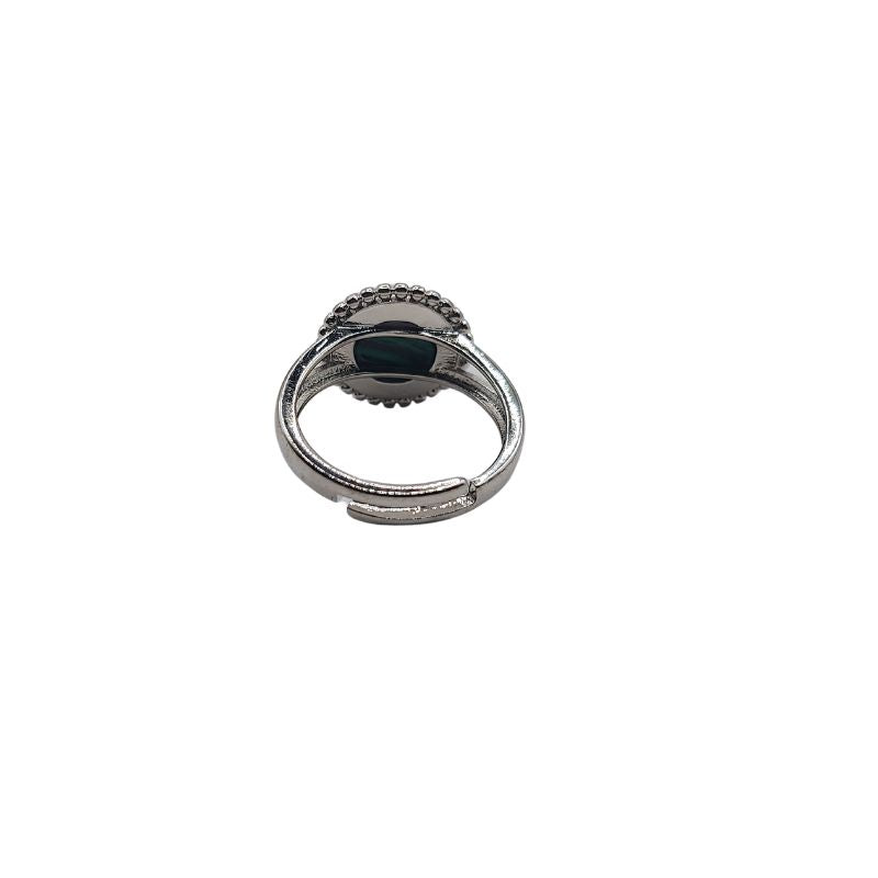 Bague Ronde Ajustable - Malachite