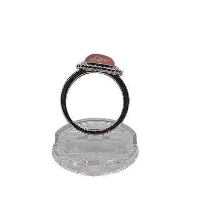 Bague Ronde Ajustable - Quartz Cerise