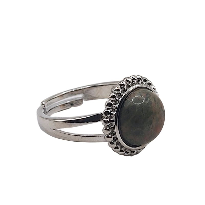 Bague Ronde Ajustable - Unakite