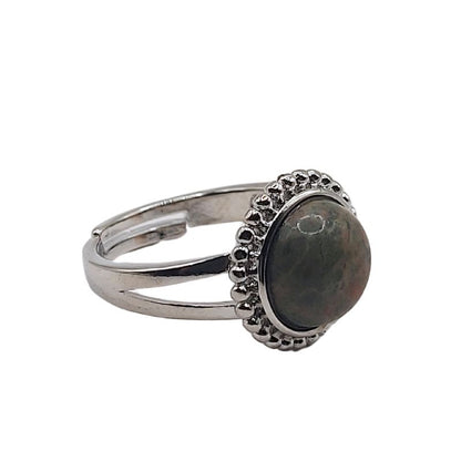 Bague Ronde Ajustable - Unakite