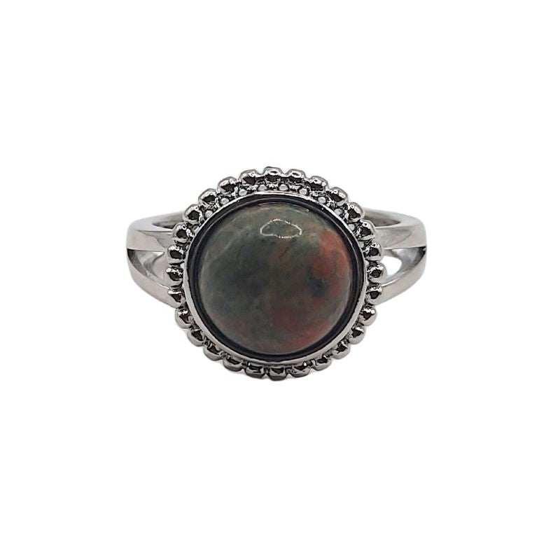 Bague Ronde Ajustable - Unakite