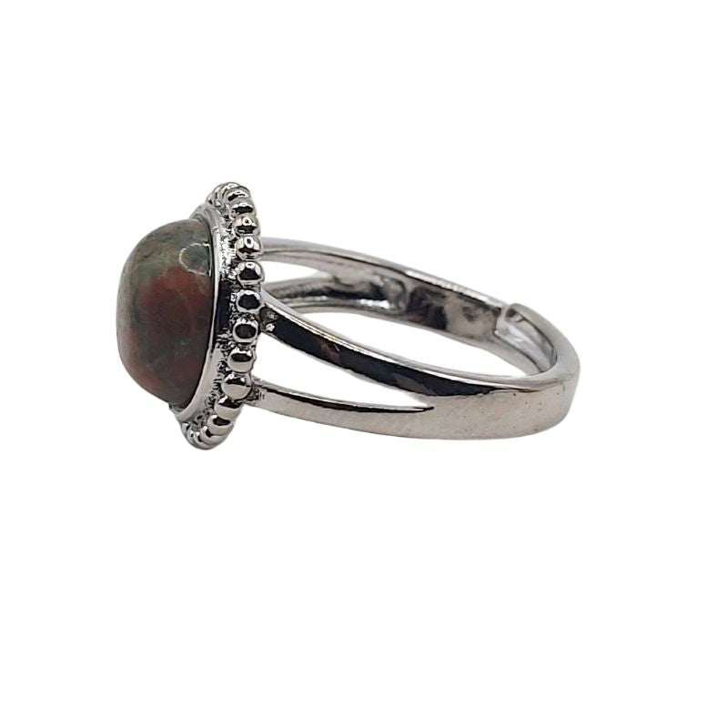 Bague Ronde Ajustable - Unakite