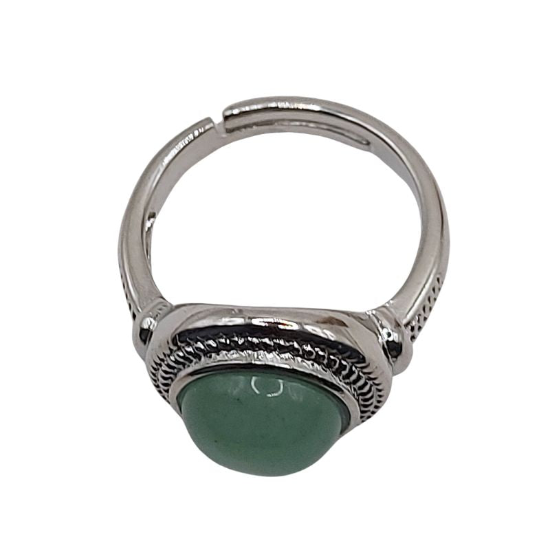 Bague Ronde Ajustable Mixte - Aventurine Verte