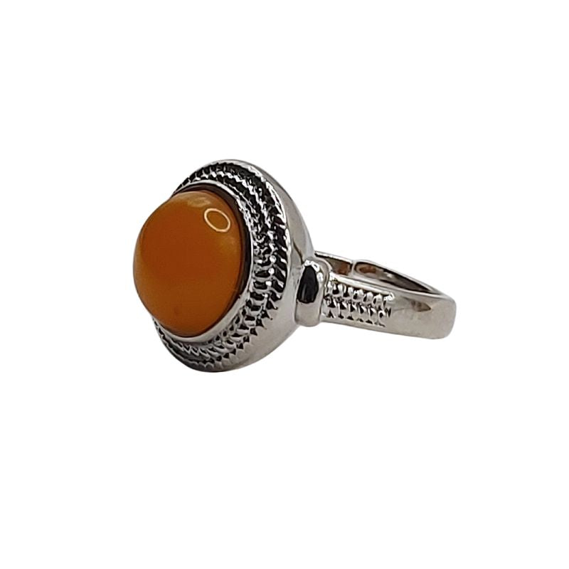 Bague Ronde Ajustable Mixte - Jade Jaune
