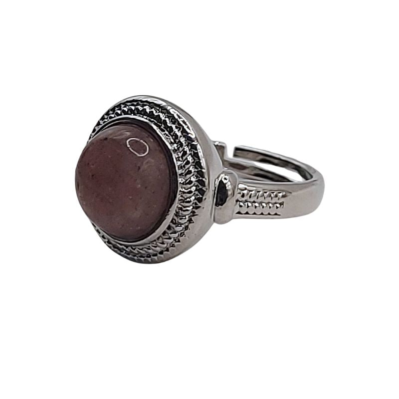 Bague Ronde Ajustable Mixte - Pierre de Soleil
