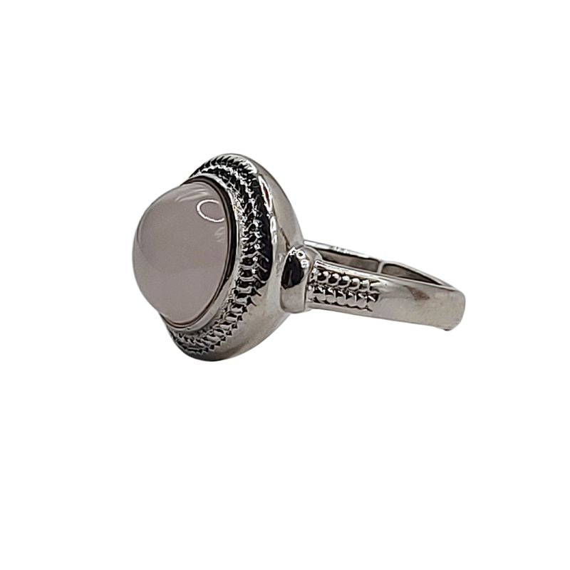 Bague Ronde Ajustable Mixte - Quartz Rose