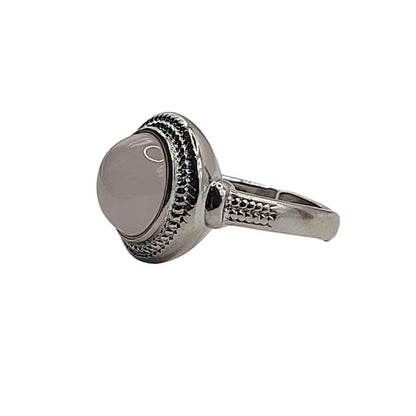 Bague Ronde Ajustable Mixte - Quartz Rose