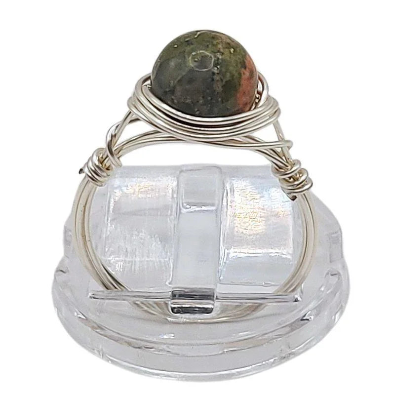 Bague en Pierre Naturelle - l'Unakite - Litho Natura