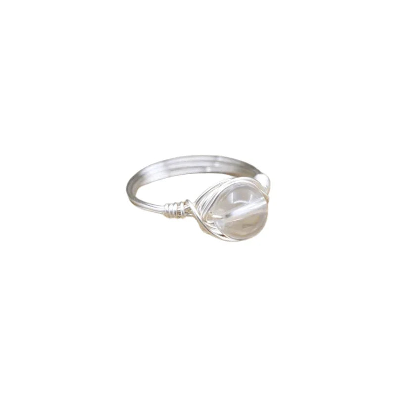 Bague en Pierre Naturelle - Cristal de Roche - Litho Natura