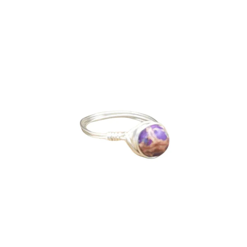 Bague en Pierre Naturelle - Turquoise Violette - Litho Natura