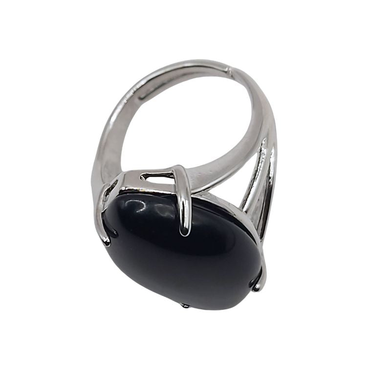 Bague marquise en Agate Noire - Qualité A