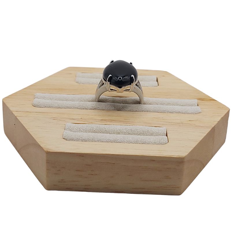 Bague marquise en Agate Noire - Qualité A