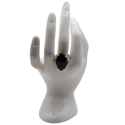 Bague marquise en Agate Noire - Qualité A