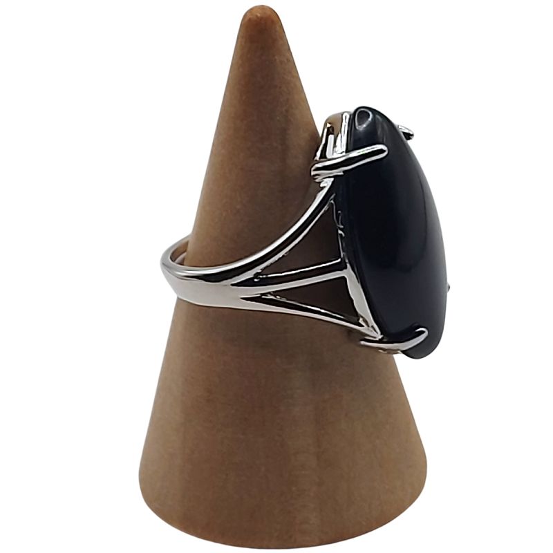 Bague marquise en Agate Noire - Qualité A