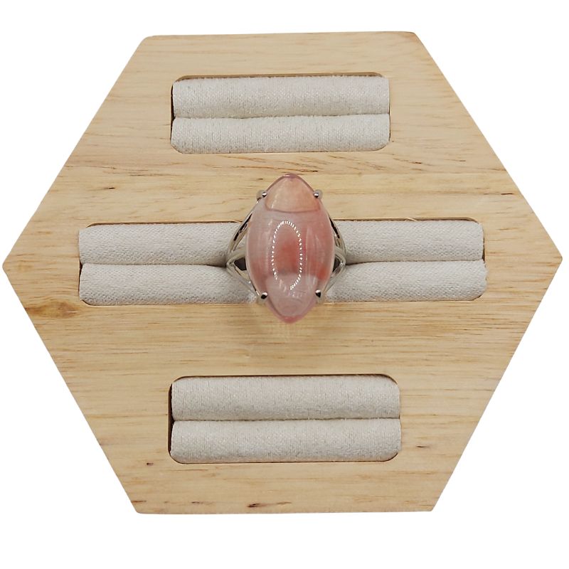 Bague marquise en Quartz Cerise - Qualité A