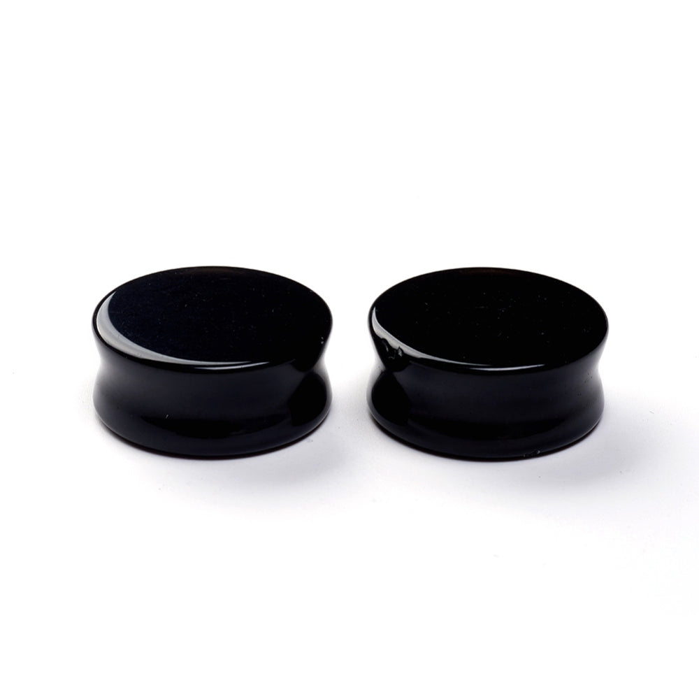 Boucles d'Oreilles Plug en Onyx Noir Naturel - Extenseur d’Oreilles