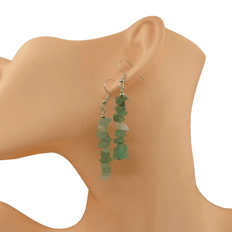 Boucles d'oreilles en pierre naturelle - Aventurine Verte - Litho Natura