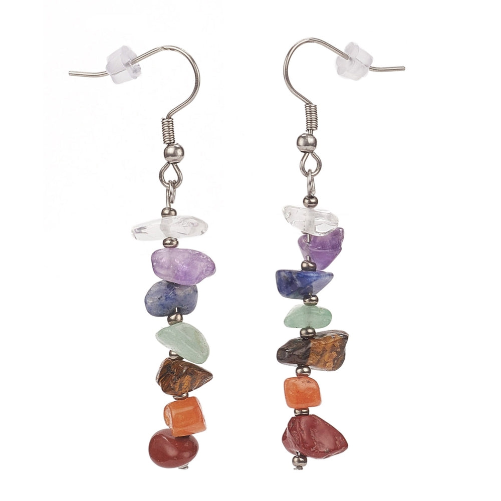 Boucles d'Oreilles Baroque au 7 Chakras - Énergie et Élégance - Litho Natura