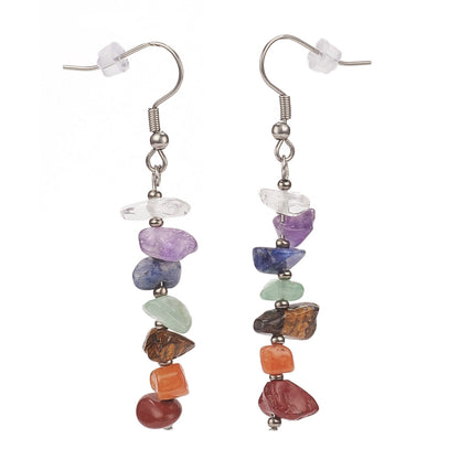 Boucles d'Oreilles Baroque au 7 Chakras - Énergie et Élégance - Litho Natura