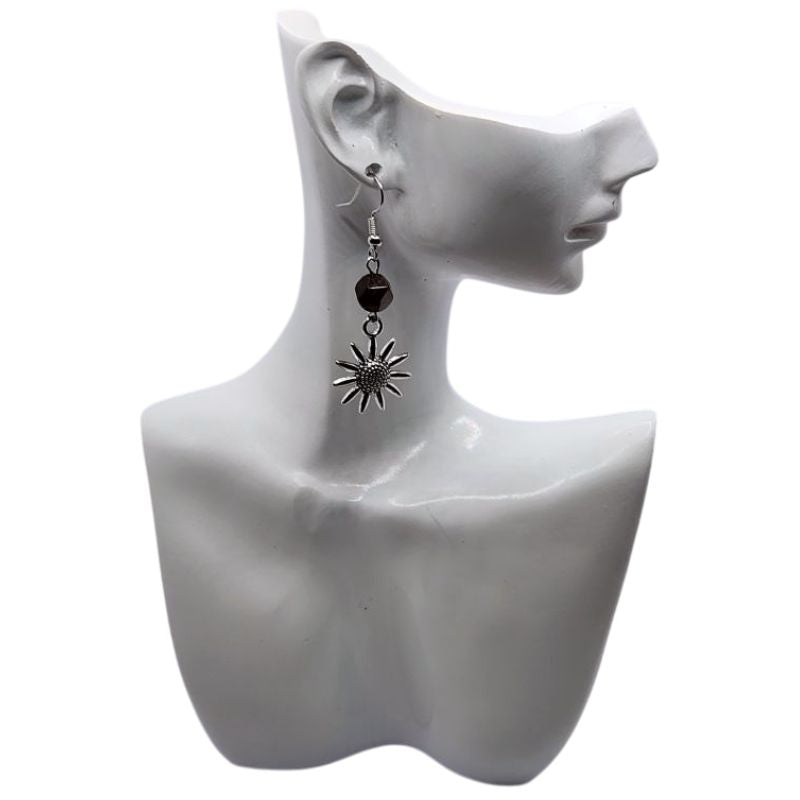 Boucles d'Oreilles Style Tibétain - Oeil de Tigre