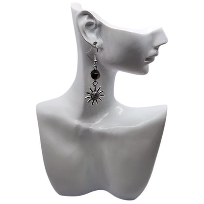 Boucles d'Oreilles Style Tibétain - Oeil de Tigre