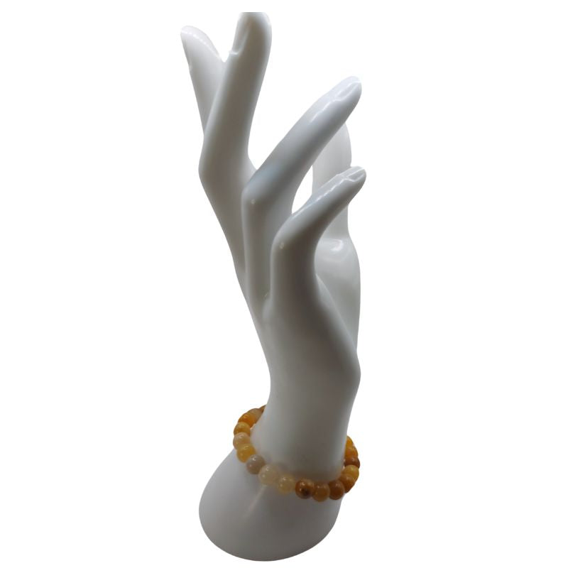 Bracelet Extensible en Pierres Naturelles - Jade Jaune - Litho Natura