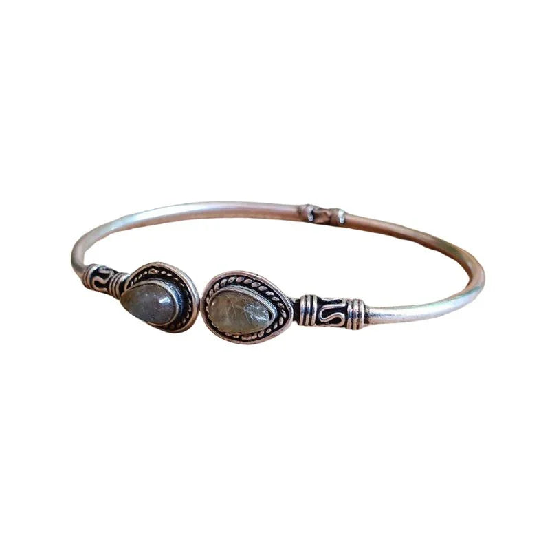 Bracelet en Labradorite - Protection et Élégance en Laiton Ajustable