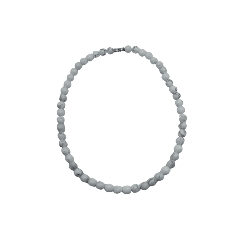 Collier court en Howlite - Pierre Naturelle de Qualité AA - Litho Natura