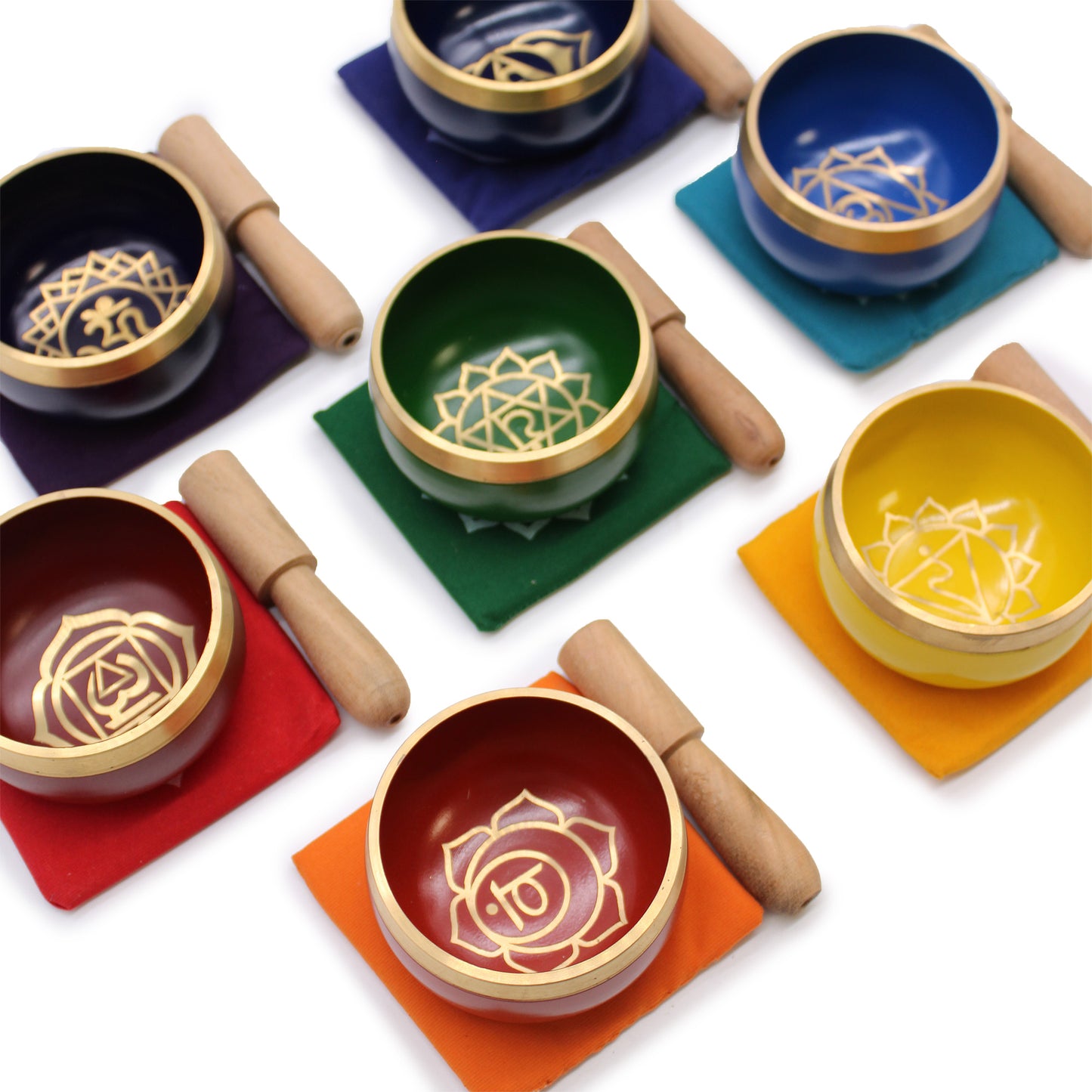Ensemble de 7 Bols Chantants Colorés - Coffret Bols 7 Chakras